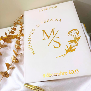 livre d'or personnalisé mariage éclat doré