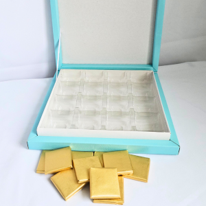 boite de chocolats vierge bleu ciel, à personnaliser